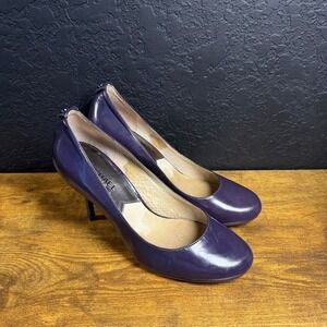 Michael Kors Flex Purple Leather Round Toe Stiletto Pumps Womens Size‎ 6.5M